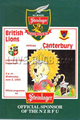 Canterbury v British Lions 1993 rugby  Programme